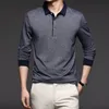 Camicia da uomo Polo Tshirt Uomo Moda coreana Abbigliamento Maschile Manica lunga Casual Fit Slim Uomo Colletto con bottoni Top 220804