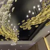 Custom Modern LED Glass Pendant Lamps Exhibition Beauty Club Hotel Lobby Banquet Hall Villas Stairs Sales Department Wedding Art Decorative Chandeliers Lights