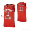 Xflsp College Custom Illinois Fighting Illini Basketball Jersey Ayo Dosunmu Giorgi Bezhanishvili Adam millre Kofi Cockburn 1 Trent Frazier 5 Andre