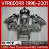 OEM Bodys для Honda VFR 800RR 800 CC RR Interceptor 1998-2001 128NO.139 VFR-800 VFR800 RR VFR800RR 98 99 00 01 800CC VFR800R Grey Movistar 1998 1999 2000 2001 Комплект