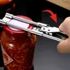 Ouvre-bocal réglable par sublimation en acier inoxydable ouvre-bouteille manuel pour mains faibles prise facile accessoire de cuisine Gadgets ensemble d'outils