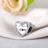 925 siver beads charms for pandora charm bracelets designer for women clip-on charm love heart-shaped family members