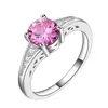 Wedding Rings Garilina Europe And The United States Inlaid Pink Cubic Zirconia Fashion Exquisite Female Silver Color Ring AR2263Wedding