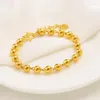 Link Chain 2022 Ball Beads Smooth Bracelet For Women Gold Silver Color Beaded Bracelets Charms Metal Statement Jewelry Gift Inte22