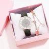 Wristwatches Women Bracelet Watches Ladies Love Leather Strap Rhinestone Quartz Wrist Watch Luxury Fashion WatchWristwatches Hect22