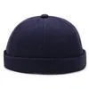 Vintage Brimless Skull Cap Men Summer Cotton Solid Color Street Portable Beanie Hat Outside Hip Hop Docker Hats HCS140