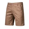 Sommer Shorts Männer Baumwolle Knie Länge Solide Strand Vintage Casual Mode Masculina 220318