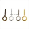 Clasps hooks 보석류 결과 구성 요소 800pcs/box 4x10mm 작은 양 나사 눈 네일 핀 보석 반지 후크 찾기 dhxyg