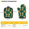 Customized Polyester Oven Mitts Printed with Halloween Style Pumpkin and Bat Pattern High Temperature Thermal Glove for Baking 220707