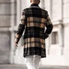 Hommes Trench manteaux décontracté Long manteau hommes Slim Fit laine Homme mode Streetwear veste Plaid Vintage Hombre 2022 hommes Viol22