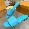 2023 Luxe Designer Slippers Dames Platte Leren Sandalen Gedrukt Bloemen Kust Strand Vakantie Flip-Flops Met Doos 35-43