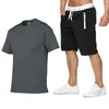 Мужские спортивные костюмы летняя повседневная футболка для бермудских шорт-шорт-костюмы набор спортивной одежды для бега брюки на сайте