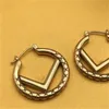 Designer Luxury Women Earring Fashion Letter F Stud örhängen Guldman Earring Högkvalitativ smyckespresent