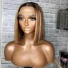 Honey Blonde 360 Frontal Human Hair Wigs Ombre P4 / 27 Straight Highlight 13X6 Lace Front Wig 100% Raw Remy 5X5 Closure HD Transparent Full Lace