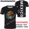 T-Shirt „VEREINIGTE STAATEN VON MEXIKO“, kostenlos, individueller Name, Nummer, Mex-T-Shirt, Nationalflagge, Mx, spanischer mexikanischer Aufdruck, P-O-Kleidung 220616