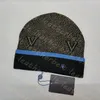 Contrast kleur gebreide hoed elastische wollen beanie designer brief schedel dop herfst winter bonen