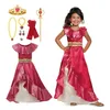 Mädchenkleider Mädchen Prinzessin Red Elena Kinder verkleiden sich Cosplay Kostüm ärmellos Deluxe Party Halloween Fantasy DressGirl's
