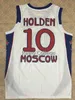 Xflsp Mens 10 Jon Robert J.R. Holden CSAK TEAM RUSSIA Vintage Throwback Basketball Jersey Uniforms Stitched Shirts