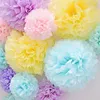 50 pièces 15/20cm papier de soie pompons guirlande de fleurs décoration de mariage papier pour bricolage fleurs boule bébé douche fête d'anniversaire