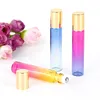 Lagerung Flaschen Gläser 2/5 stücke 10 ml Roller Ball Flasche Ätherisches Glas Öl Reise Leere Nachfüllbare Flüssigkeit Behälter hautpflege Werkzeuge 0428