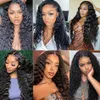 Deep Wave 360 Lace Frontal Wig Human Hair Curly Transparent Lace Front