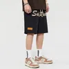 Streetwear Hip Hop Cargo Sports Shorts Masculino Harajuku Carta Estampado Verão Solto Elástico Cintura Casual Calça Cinco Pontos Masculino 220722