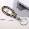 Store benefits Mix color PU Leather Braided Woven Keychain Rope Rings Fit DIY Circle Pendant Key Chains Holder Car Keyrings Jewelr241j