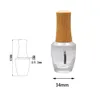 15ml Empty Clear Glass Nail Polish Bottle with Bamboo Cap DIY Cosmetic Liquid Nails Art Container with-Brush Makeup tool SN6479