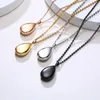 Stainless Steel Water Drop Tear Shaped Pendant Memorial Keepsake Locket Gift Cremation Ash Urn Pendant Necklace Jewelry for Women