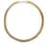 18k halsband dominerande lokalt tyrannguld guld pläterad 60 cm halsband 12mm rostfritt stål hummer lås