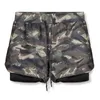 Masculino com shorts esportivos calça machos masculinos de dois decks de secagem rápida Men calças de ginástica de corrida calças curtas