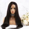 Pełna skórzanie Virgin Human Hair Pełne koronkowe peruki Sily proste wstępnie wysadzone wysoką gęstość 180% Remy Bluelesss Peruka Długość 26 28 30 32 34 cala