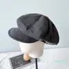 fashion Women Oversize Peaked Beret Cap Girls Retro Solid Color Octagonal Spring Painter Hats Classy