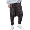 Mężczyźni Paski Piaski 2022 Summer kropla luźne luźne spodnie boho bawełniane spodnie haremowe Hip Hop Streetwear szerokie nogi spodnie L220706