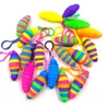 Вечеринка Fidget Toys Caterpillar милые пузырьки декомпрессионные инструменты для клавиши подвесной кулон -слизняк эластично