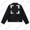 Fashion designer Men's Jacket White Autumn Winter New Back Arrow Casual Lapel Denim Windbreakers Coat Jackets for Men