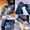 Jeans da uomo Streetwear Vintage Uomo Summer Pocket Stitching Stampa Coreano Casual Pantaloni dritti in denim a vita mediaUomini