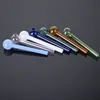 Heady Glass Pipes Oil Burner Bubbler Colorful Smoking Pipes Straight Tube Herb Tobacco Tools Thick Pyrex Smoking Accessories