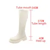 Boots2022 Women Women High Boots Women Disual Plush Knee Boots Designer Zip Line Leather Boots Long Mujer Shoes G220813