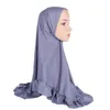 Roupas étnicas Tamanho grande tecido de gaze macia linda hijab lenço muçulmano lenço de cabeça islâmica Hat amira puxar na cabeça -herança xiléthnic