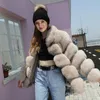 Puras de pele feminina casaco real espesso quente jaqueta de luxo de inverno roupas femininas femininas