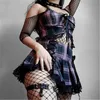 Mall Gothic Grunge Sommer Mini Rock Frauen Punk Y2K Vintage Spitze Harajuku Streetwear Hohe Taille Bandage Sexy 220322