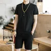 Ropa étnica 2022 Llegada verano Men de estilo chino Boutique Camisa de lino de algodón de alta calidad Sólido Sólido M-5XL 30390