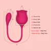 Rosform vagina sugande vibrator 10 hastigheter g- spot dildo oral klitoris sucker stimulering erotiska sexiga leksaker för kvinnor