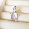 100% 925 Sterling Silver Murano Glassroze schildpad Dangbleed Past bij Europese Pandora Jewelry Charmarmebanden