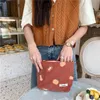 Broderie tridimensionnelle citrouille exquise sac cosmétique à main sac de rangement frais littéraire finition portable sacs de maquillage