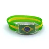 2022 Qatar World Cup Coppa di illuminazione Bracciale LEGGI LED LEGGI National Bandiera Braccialetti Light Braccialetti Silicone Eleule Forniture