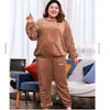 Vêtements de nuit pour femmes hiver chaud corail polaire pyjamas ensembles Long Slee 220823