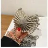 Hjärtformade middagar Purses Crystal Women Clutch Bags Ladies Coin Purses