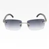Designer zonnebril buffelhoorn zonnebril vintage retro randloze vierkante zonnebrillen frames voor vrouwen en mannen UV400 lens luxe optische bril
